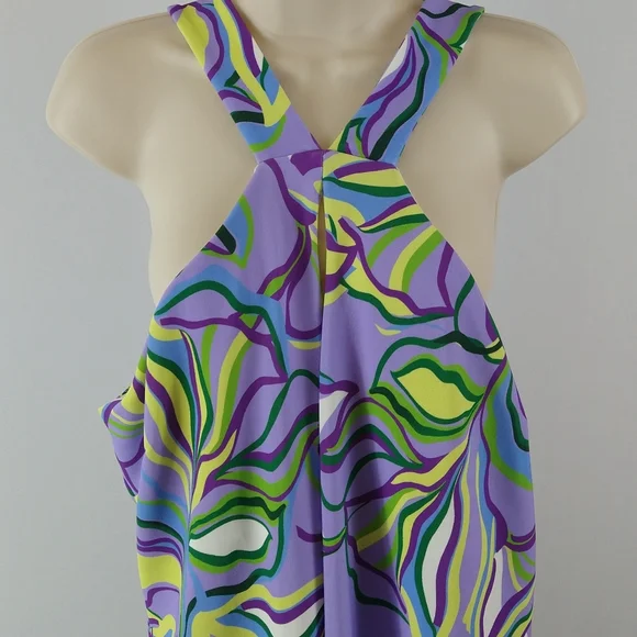 Vibrant Sleeveless Dress with Abstract Print - Picture 6 of 8